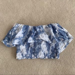 Blue and White Tube Top